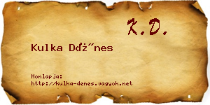 Kulka Dénes névjegykártya